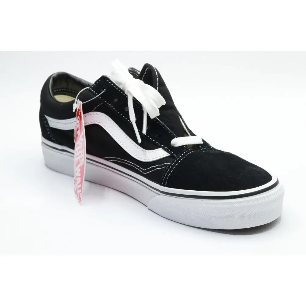 VANS OLD SKOOL, BLACK WHITE, (6 MEN , 7.5 WOMEN) SNEAKERS